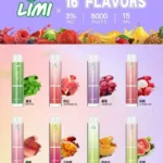 LIMI 8000 發光一次性電子煙｜RGB 炫光顯示．Mesh 網芯極致口感
